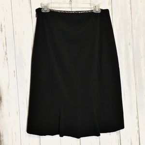 White House Black Market Black Pleated Back Skirt